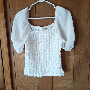 ODDY Women's White Off On Shoulder Stretchy Top Size S NWT
